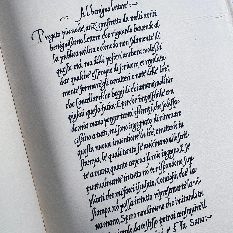 The Calligraphic Models of Ludovico Degli Arrighi surnamed Vicentino