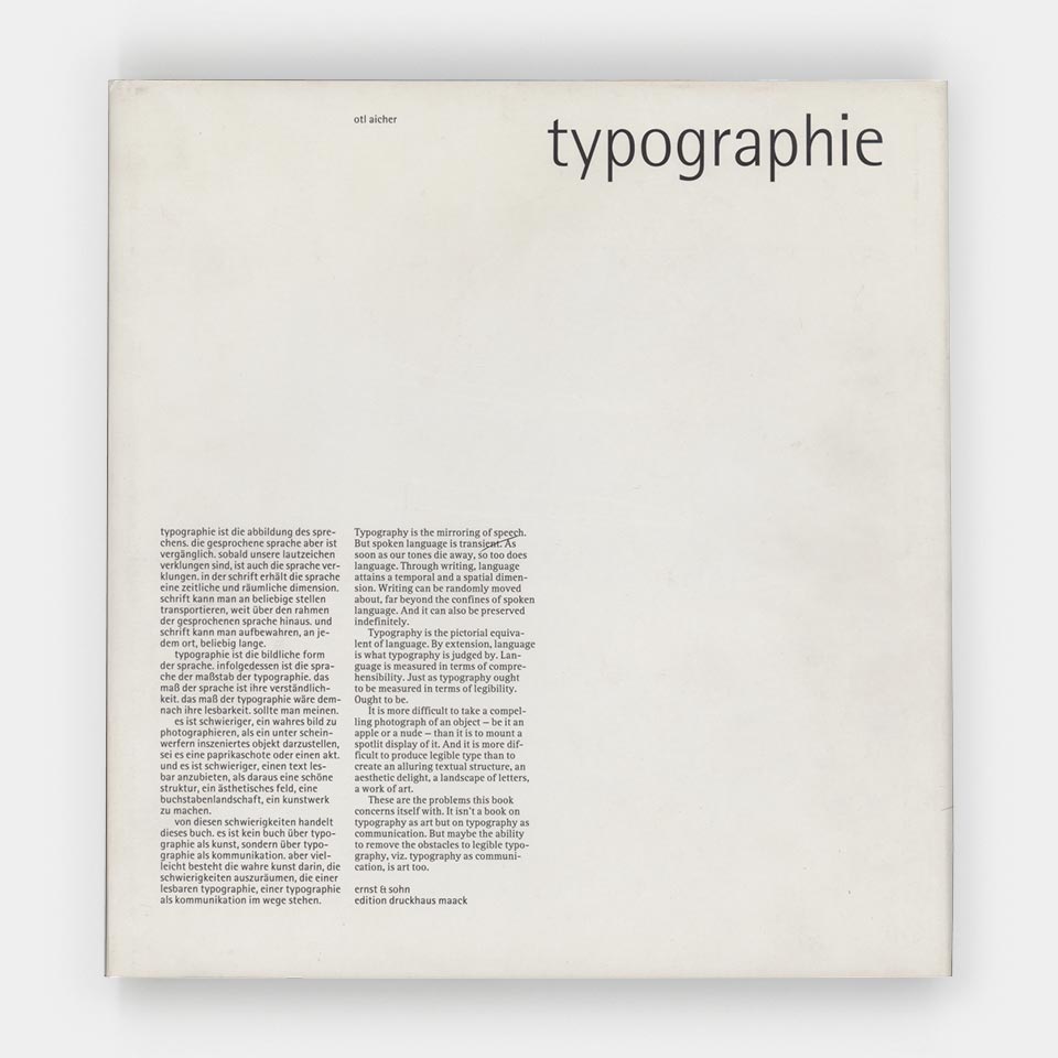 アート・デザイン・音楽 typographie otl aicher Typographie (Otl Aicher) – Katherine Small Gallery