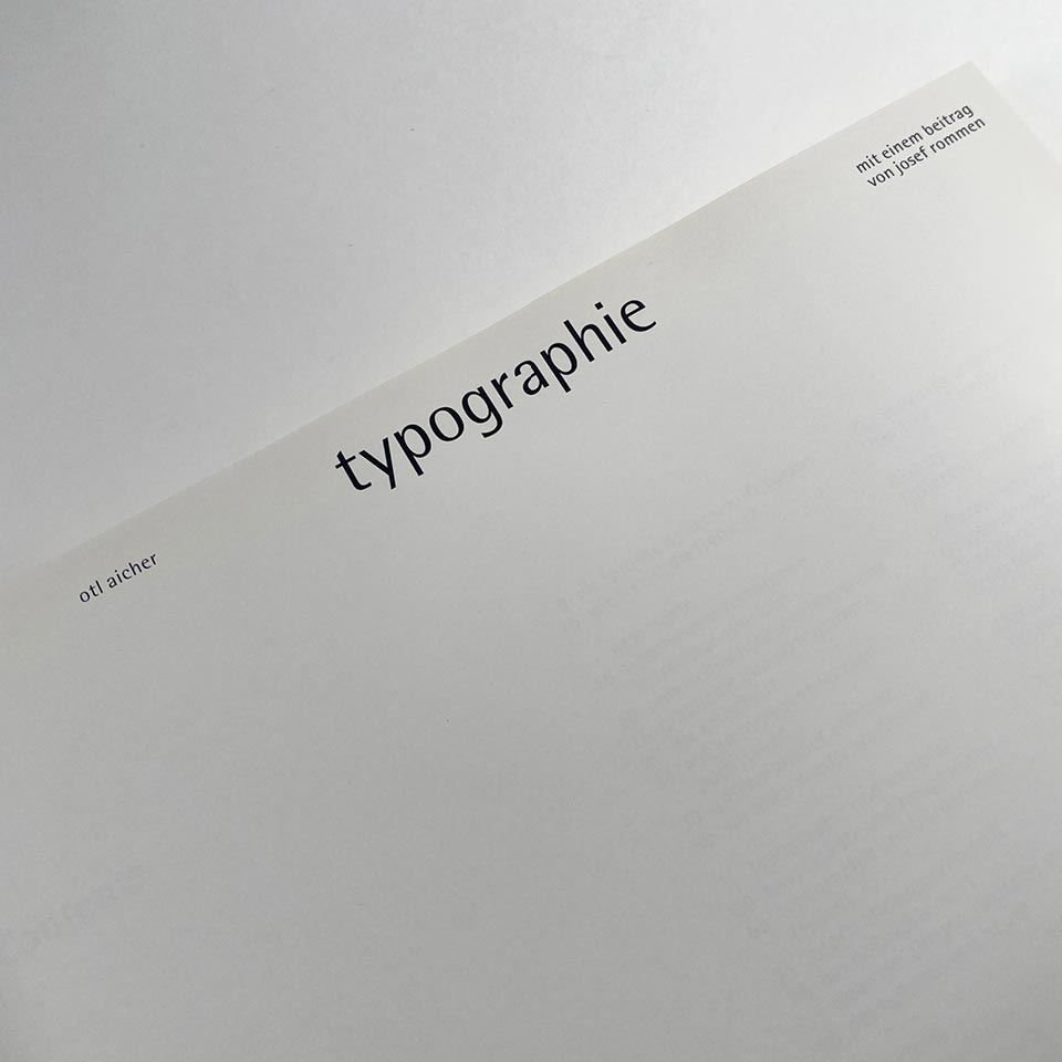 Typographie (Otl Aicher) – Katherine Small Gallery