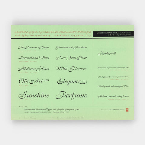 [2 sheets with Berthold types]