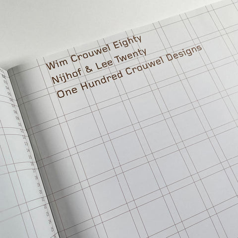 80 20 100. Wim Crouwel Eighty. Nijhof & Lee Twenty. One Hundred Crouwel Designs