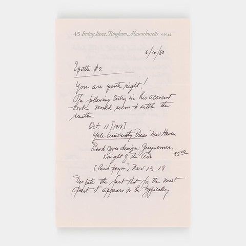 [Dwiggins letterhead + envelope with note from Dorothy Abbe]