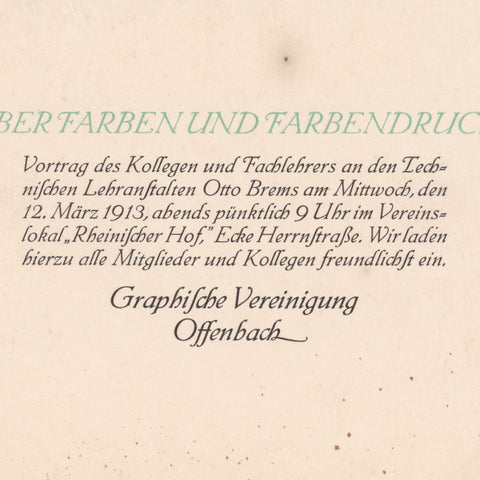 Über Farben und Farbendruck (About Colors and Color Printing)