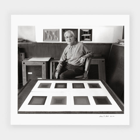 [2 portraits of Josef Albers by John T. Hill]