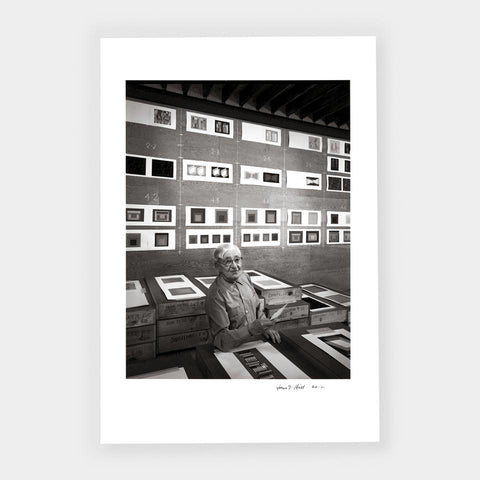 [2 portraits of Josef Albers by John T. Hill]