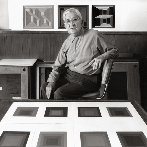 [2 portraits of Josef Albers by John T. Hill]