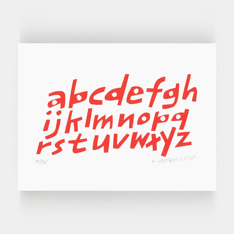 Cyrus Highsmith: Red Sans Lowercase (Alphabet Zoo)