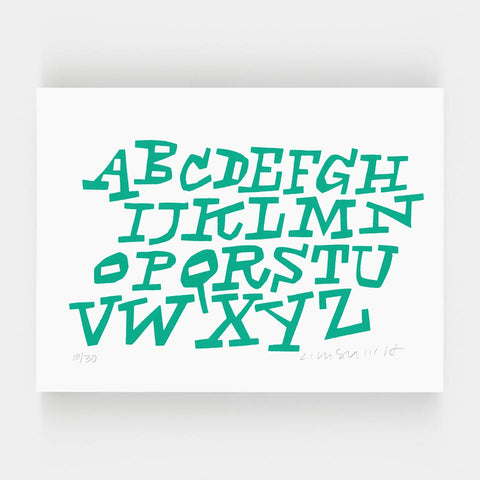 Cyrus Highsmith: Greenish Serif Caps (Alphabet Zoo)