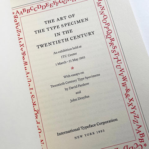 The Art of the Type Specimen in the Twentieth Century
