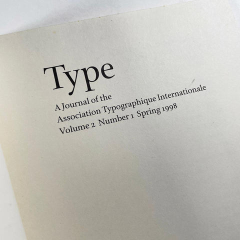 Type: A Journal of the Association Typographique International, Vol 2, No 1, 1998