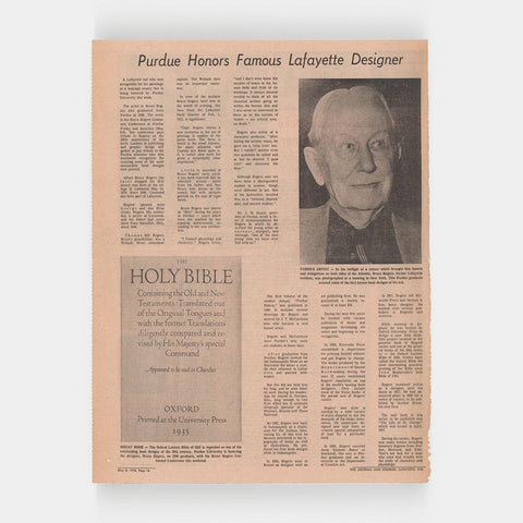 “Purdue Honors Famous Lafayette Designer” (Bruce Rogers)