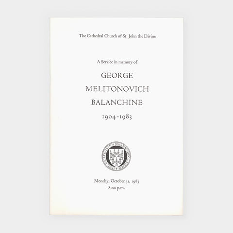 A Service in memory of George Melitonovich Balanchine