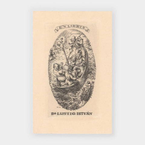 Ex Libris Dr. Lustig István (Ottohans Baier)