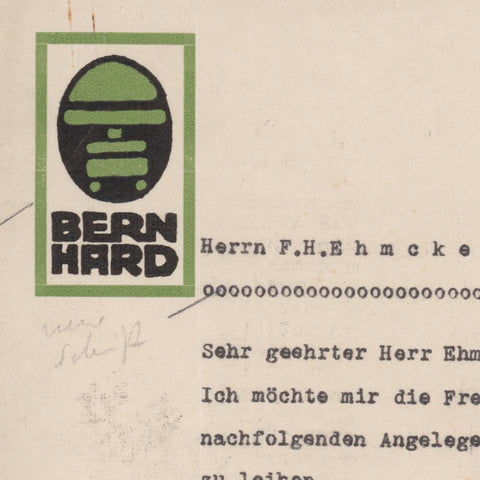 [a letter from Lucian Bernhard to F.H. Ehmcke]