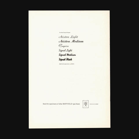 Berthold Type Faces: Specimen No. 530 A