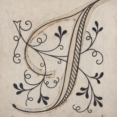 [8 hand-drawn initials by Vratislav Hugo Brunner + a silver print of a Brunner exhibition]