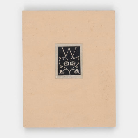 [8 hand-drawn initials by Vratislav Hugo Brunner + a silver print of a Brunner exhibition]