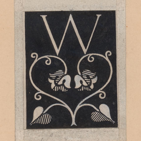 [8 hand-drawn initials by Vratislav Hugo Brunner + a silver print of a Brunner exhibition]