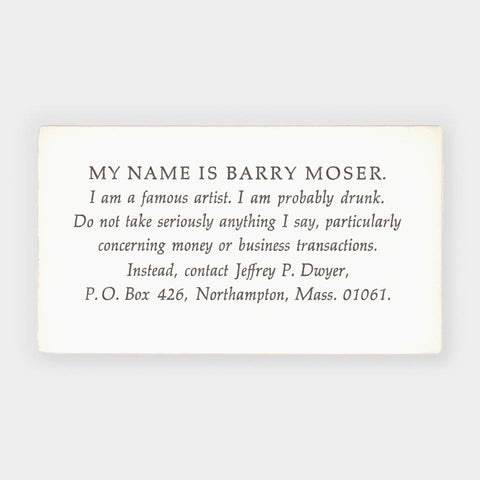 [Barry Moser’s business card]