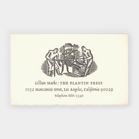 [Lillian Marks’s business card]