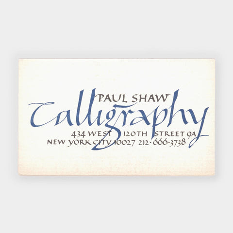 [Paul Shaw’s business card]