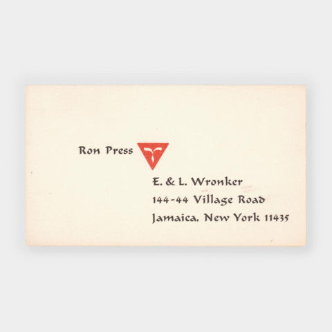 [Erich and Lili Wronker’s business card]