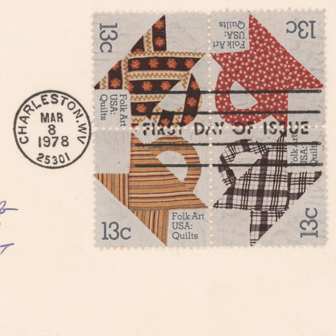 Folk Art USA: Quilts [First Day Cover] (Chris Pullman)