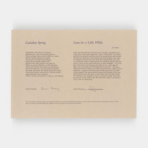“Castalian Spring” + “Loose for a Little While”