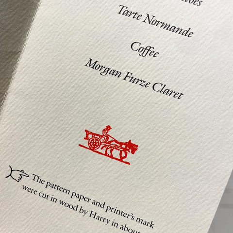 John Lane will speak on “Harry Carter and the origins of his typographic career” [announcement + menu]