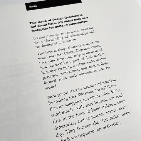 Design Quarterly 145: Hats (Richard Saul Wurman)