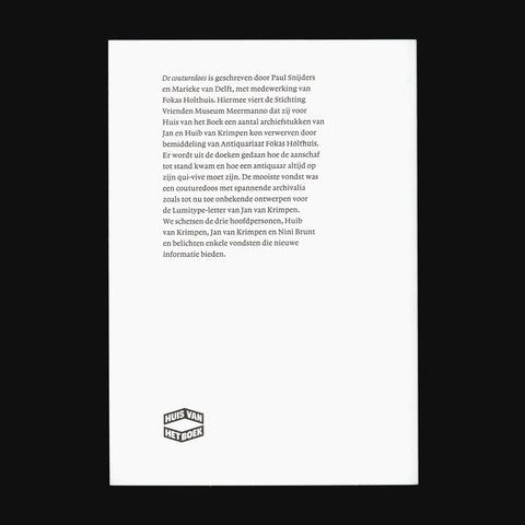 De couturedoos: Van Krimpen-vondsten voor Huis van het Boek