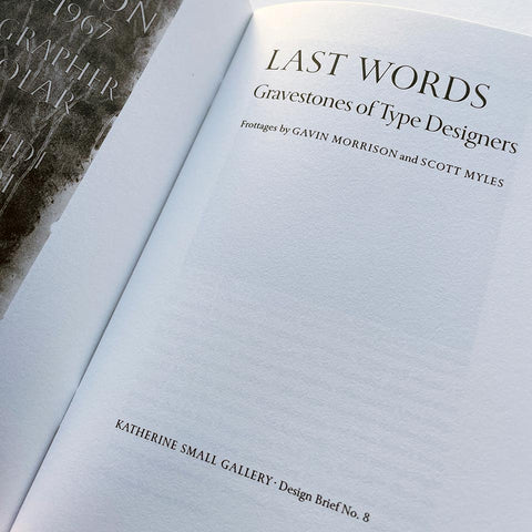 Last Words: Gravestones of Type Designers (Design Brief No. 8)