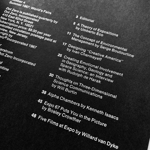 Dot Zero No. 4, Summer 1967: World’s Fairs