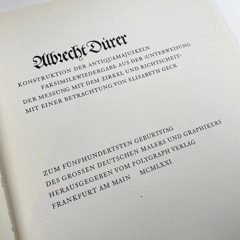Albrecht Dürer: Konstruktion der Antiquamajuskeln