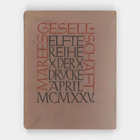 Marees Gesellschaft Elfte Reihe der Drucke April 1925