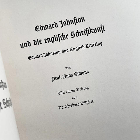 Edward Johnston und die englische Schriftkunst (and English Lettering)