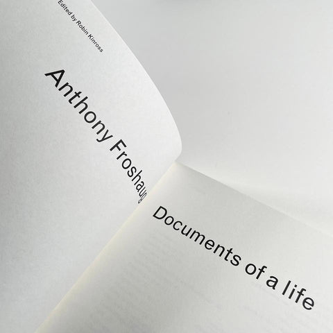 Anthony Froshaug: Typography & texts / Documents of a life