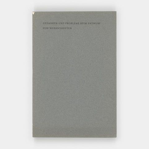 Gedanken und Probleme beim Entwurf von Werkschriften