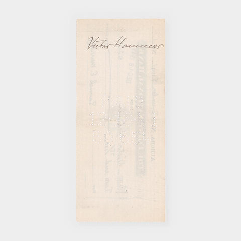 [a check made out to and endorsed by Victor Hammer]