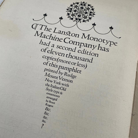 Italian Old Style: A New Type Designed by Frederic W. Goudy