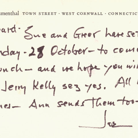 [a notecard from Joseph Blumenthal]