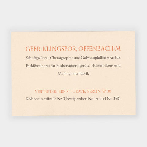 [Klingspor business card]