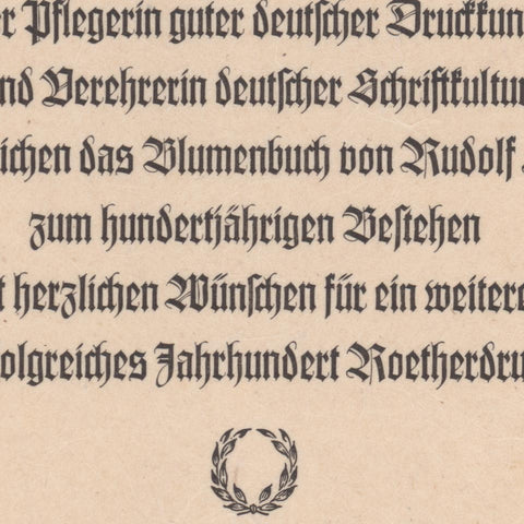 [a certificate to accompany “Das Blumenbuch”]