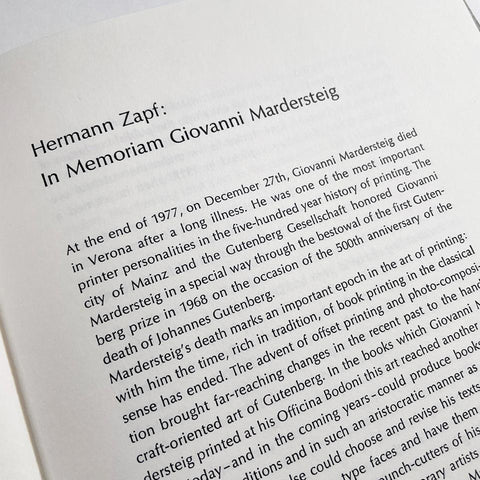 Laudatio for Hermann Zapf / In Memoriam Giovanni Mardersteig