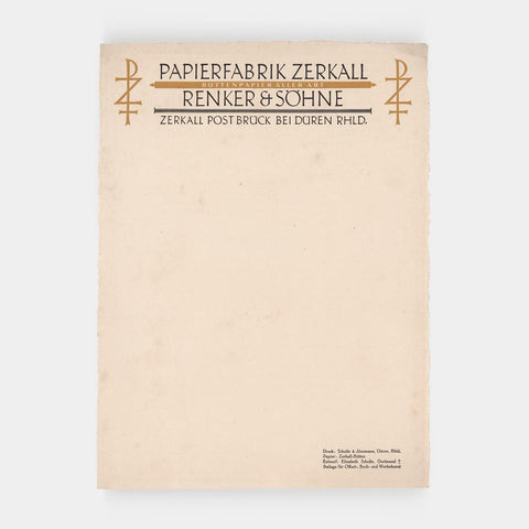 [a letterhead from Papierfabrik Zerkall]