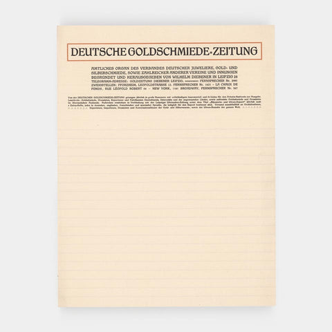 [a letterhead from Deutsche Goldschmiede-Zeitung]