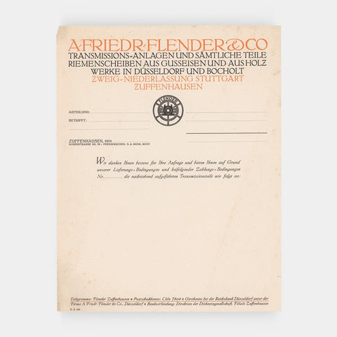[a letterhead from A. Friedr-Flender & Co]