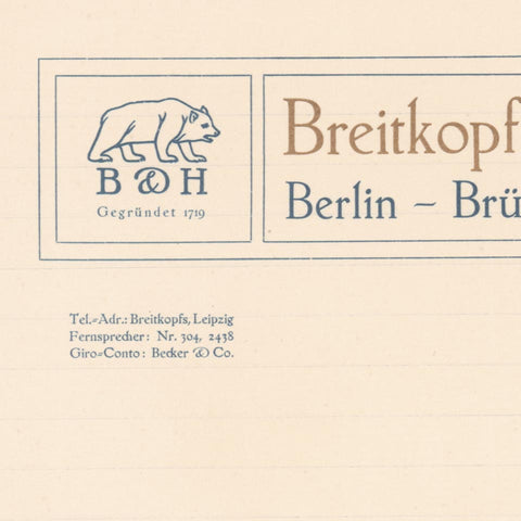 [a letterhead from Breitkopf & Härtel]