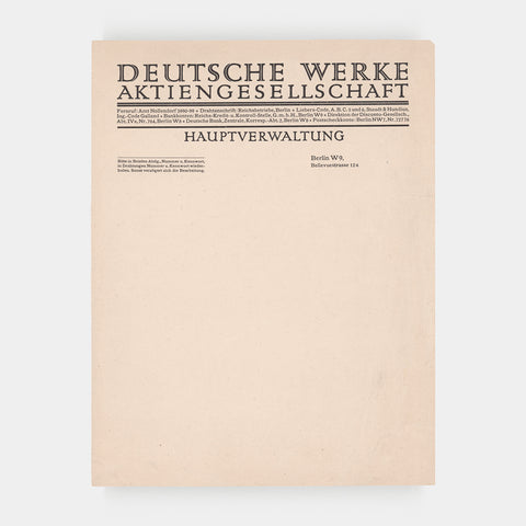 [a letterhead from Deutsche Werke Aktiengesellschaft]
