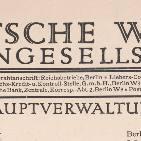 [a letterhead from Deutsche Werke Aktiengesellschaft]